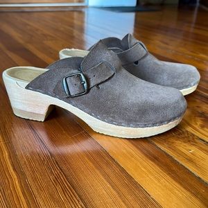 No. 6 | Mid Heel Suede Buckle Clogs size 40 (women’s 9)